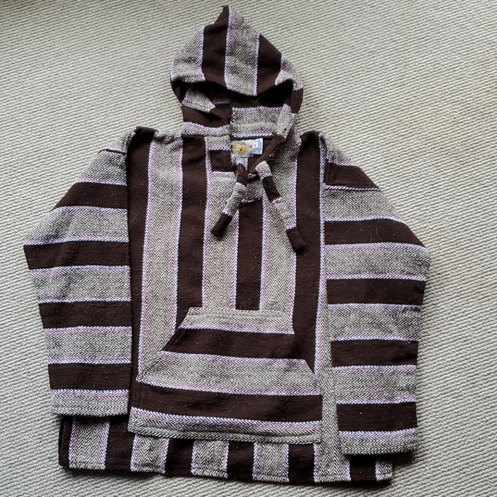 Boho beach baja hoodie drug rug